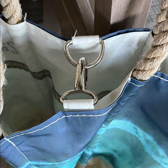 Sea Bags Blue and Tan Tote Bag - Picture 6 of 9